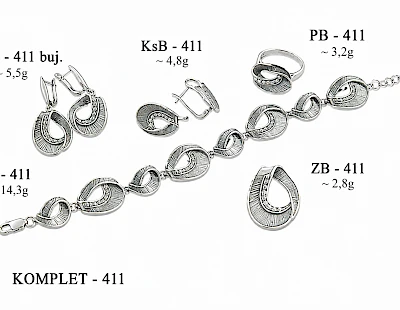 Numery komplet&oacute;w biżuterii 499-401 - producent biżuterii srebrnej Ab-AG