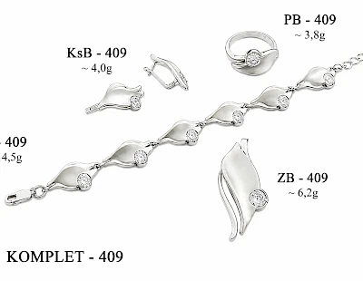 Numery komplet&oacute;w biżuterii 499-401 - producent biżuterii srebrnej Ab-AG