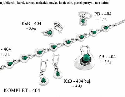 Numery komplet&oacute;w biżuterii 499-401 - producent biżuterii srebrnej Ab-AG