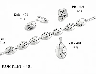 Numery komplet&oacute;w biżuterii 499-401 - producent biżuterii srebrnej Ab-AG