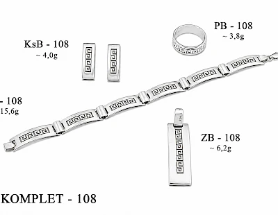 Numery komplet&oacute;w biżuterii 200-001 - producent biżuterii srebrnej Ab-AG